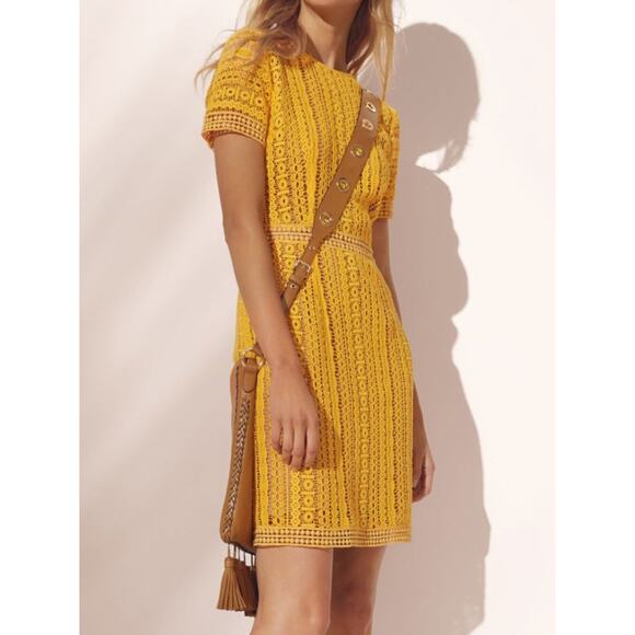 MICHAEL Michael Kors Dresses & Skirts - MICHAEL Michael Kors Yellow Crochet Lace Dress Size 4 - Festival, Vacation